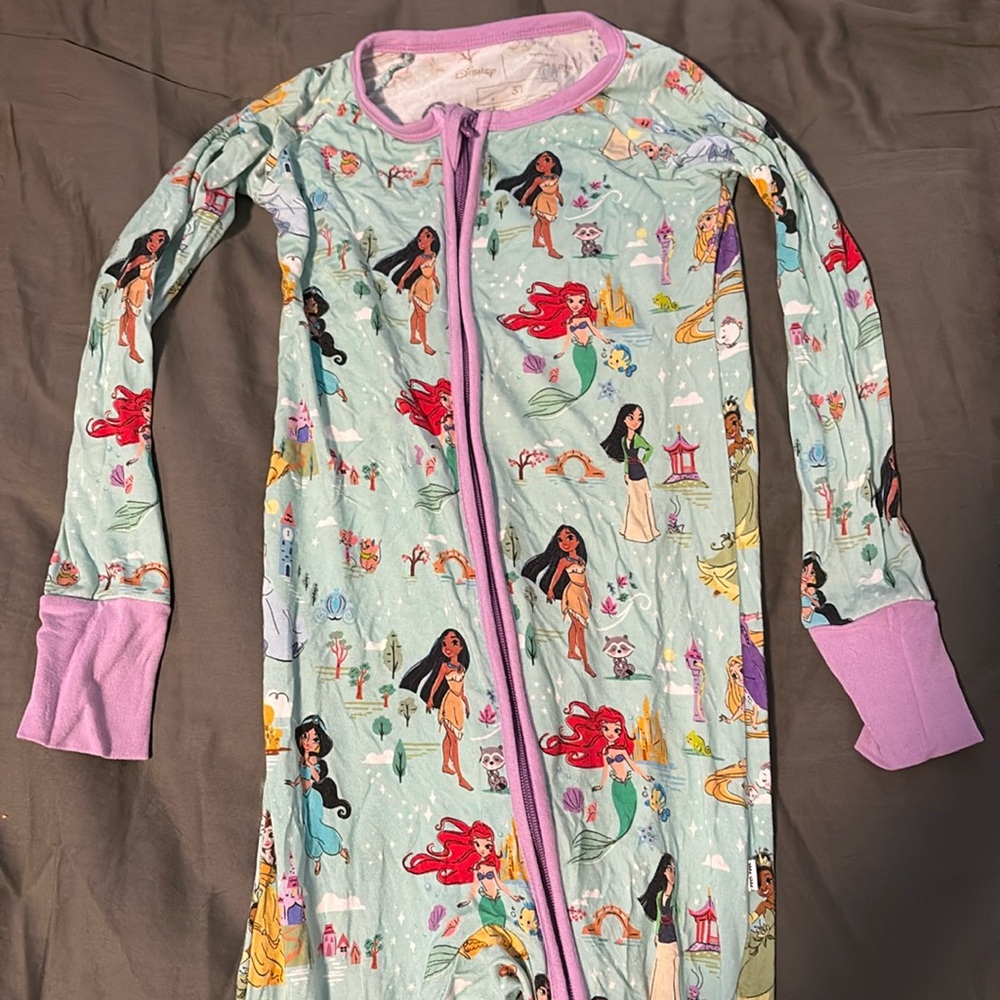 Little Sleepies 3T zippy. Disney Princess print.